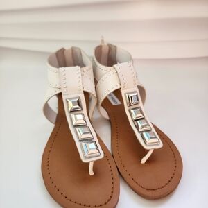 Steve Madden White Sandals with Silver Details